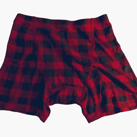 Gap Boxer Shorts Red Black Tartan Plaid Boys L Large Size 10 - Picture 2 of 4
